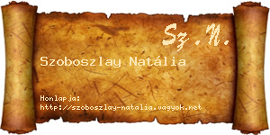 Szoboszlay Natália névjegykártya